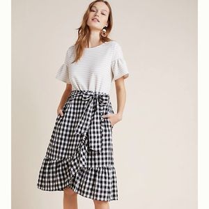 BRAND NEW Checkered Anthropologie Frill Skirt